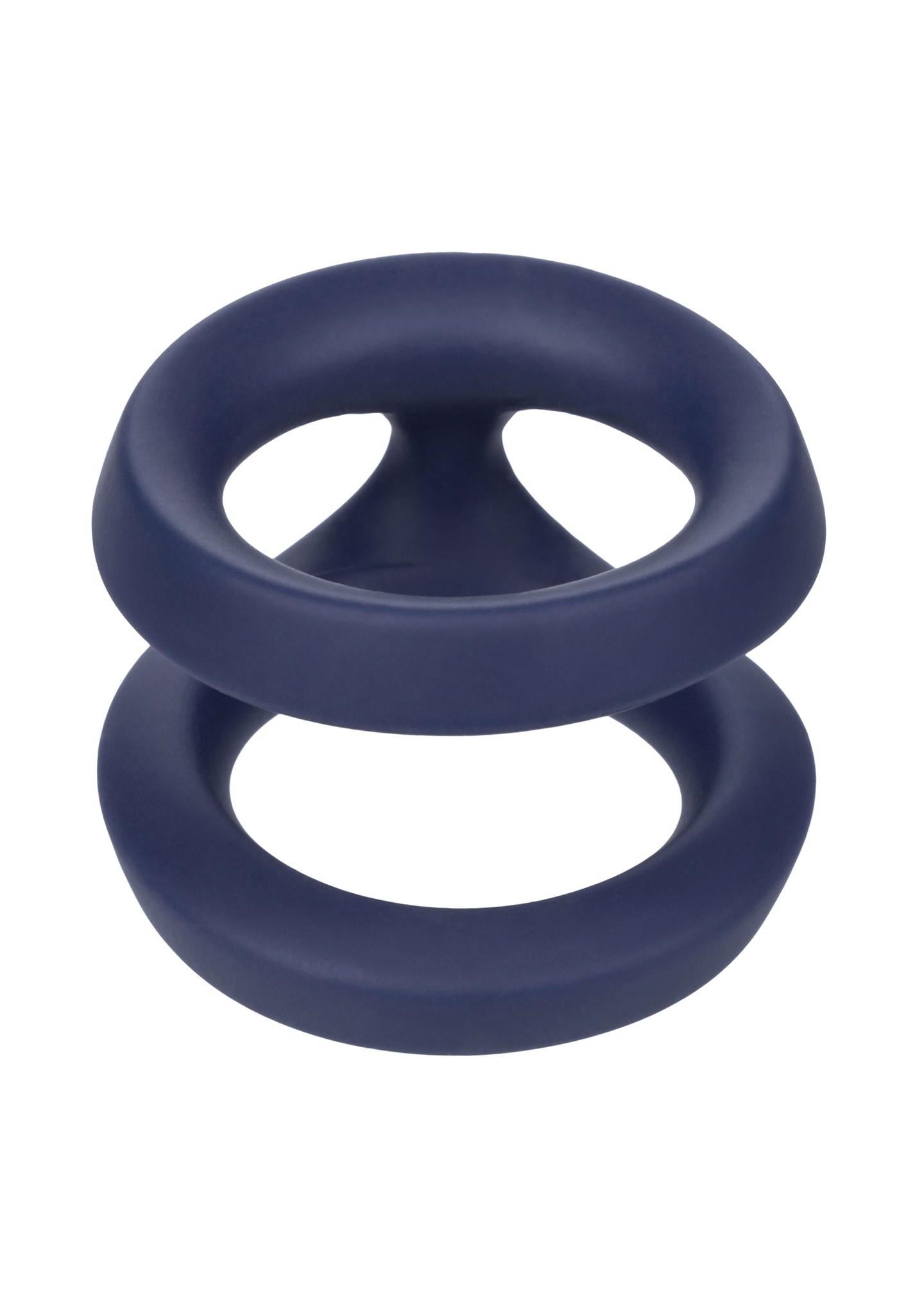 Inel pentru penis Viceroy Dual Ring din silicon albastru