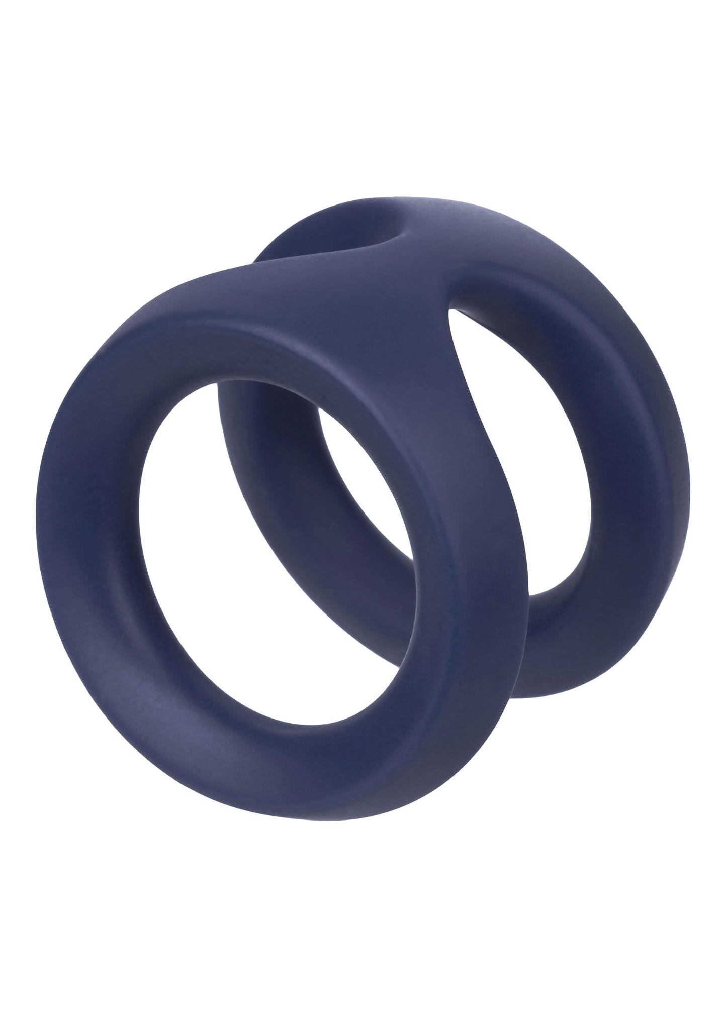 Inel pentru penis Viceroy Dual Ring din silicon albastru