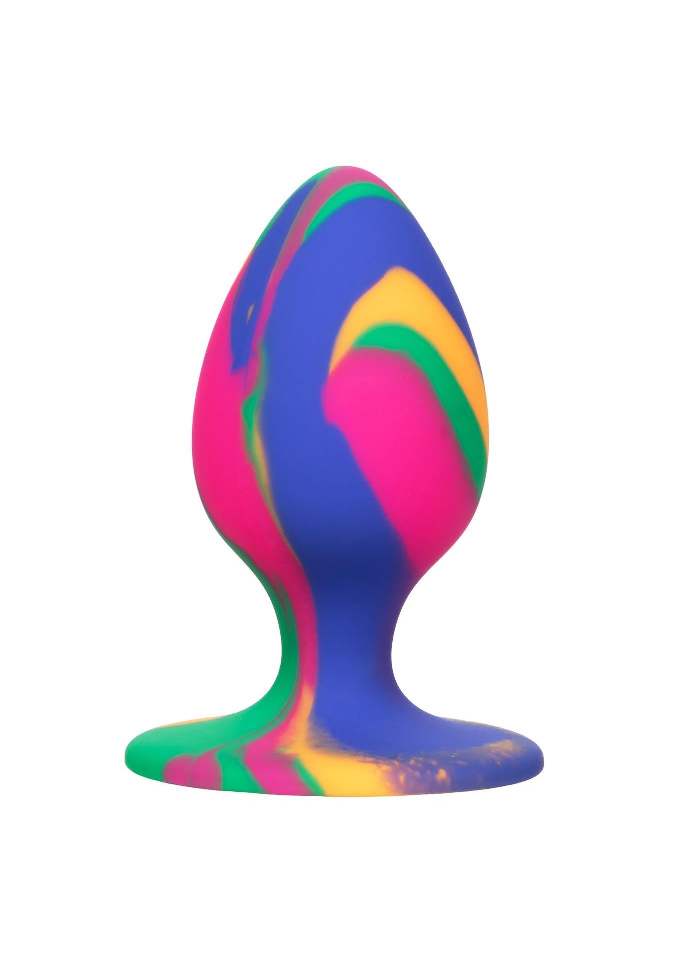 Plug anal din silicon Calexotics Tie Dye, mediu, 7,5 cm