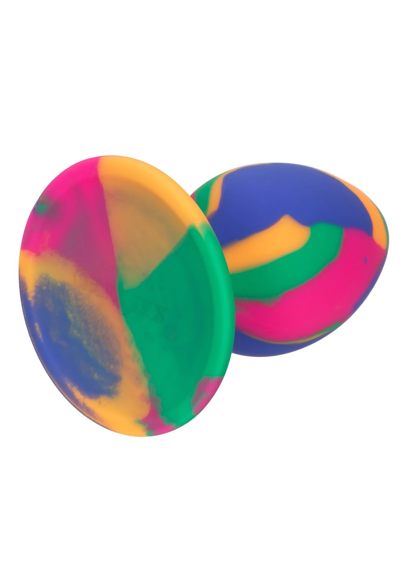 Plug anal din silicon Calexotics Tie Dye, mediu, 7,5 cm
