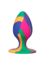 Plug anal din silicon Calexotics Tie Dye, mediu, 7,5 cm