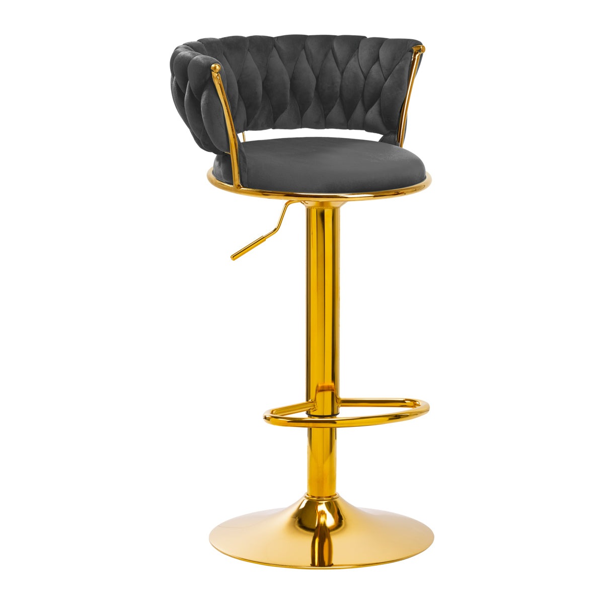 Scaun de bar 4Rico QS-B313a Gri catifea