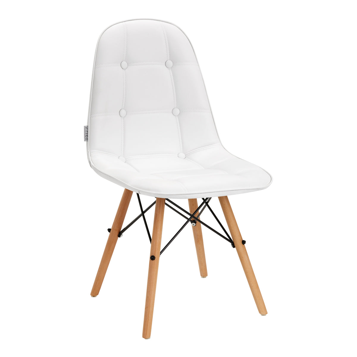 Scaun scandinav 4Rico QS-185 piele ecologică albă
