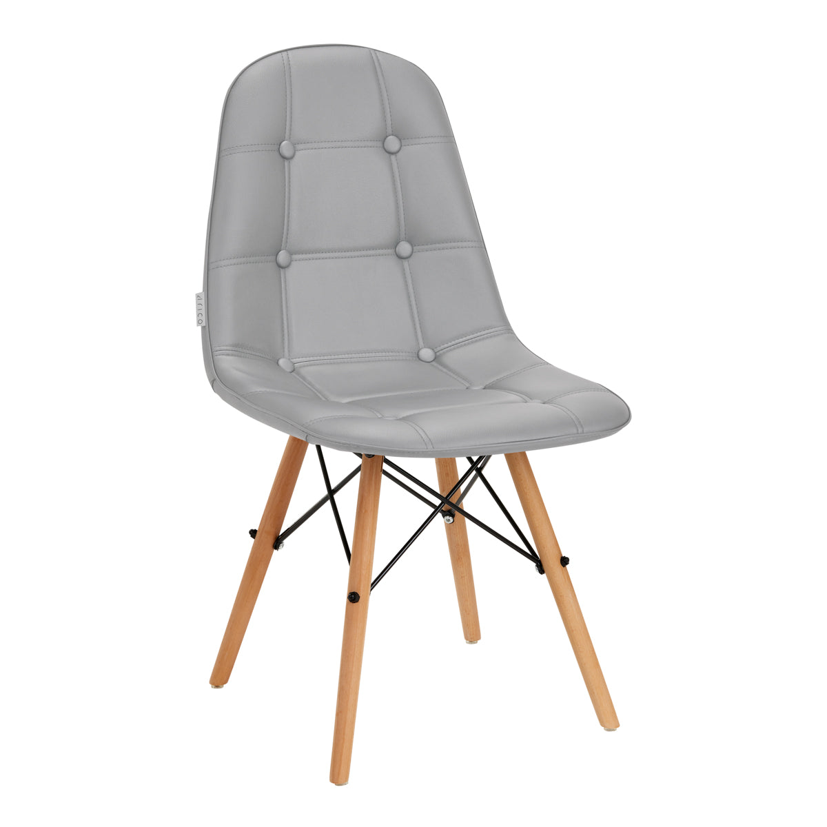 Scaun scandinav 4Rico QS-185 piele ecologică gri