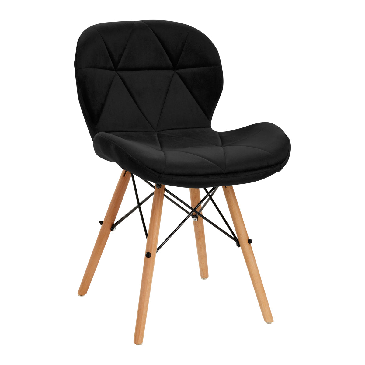 Scaun scandinav 4Rico QS-186 catifea neagră