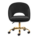 Scaun rotativ 4Rico QS-MF18G, catifea, negru
