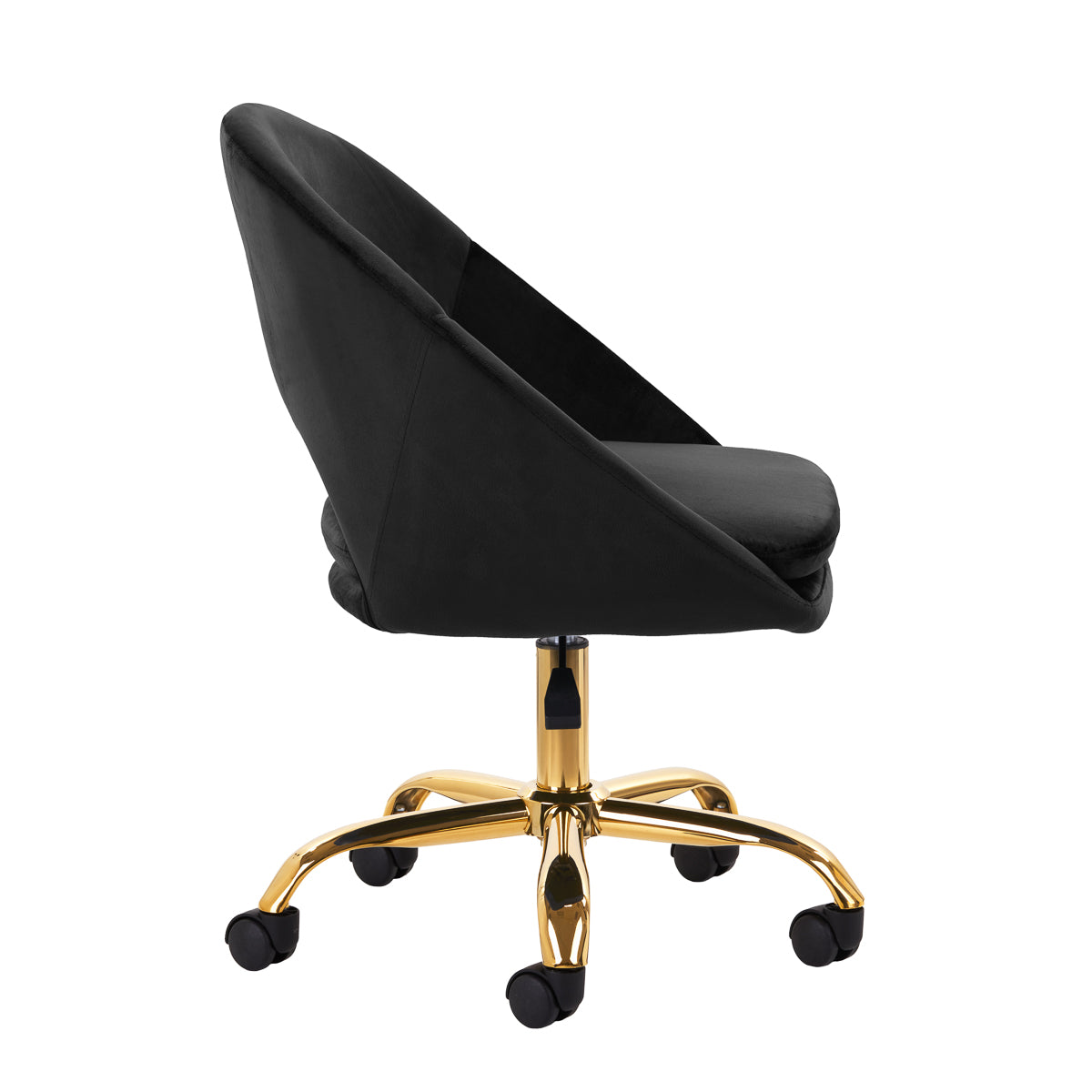 Scaun rotativ 4Rico QS-MF18G, catifea, negru