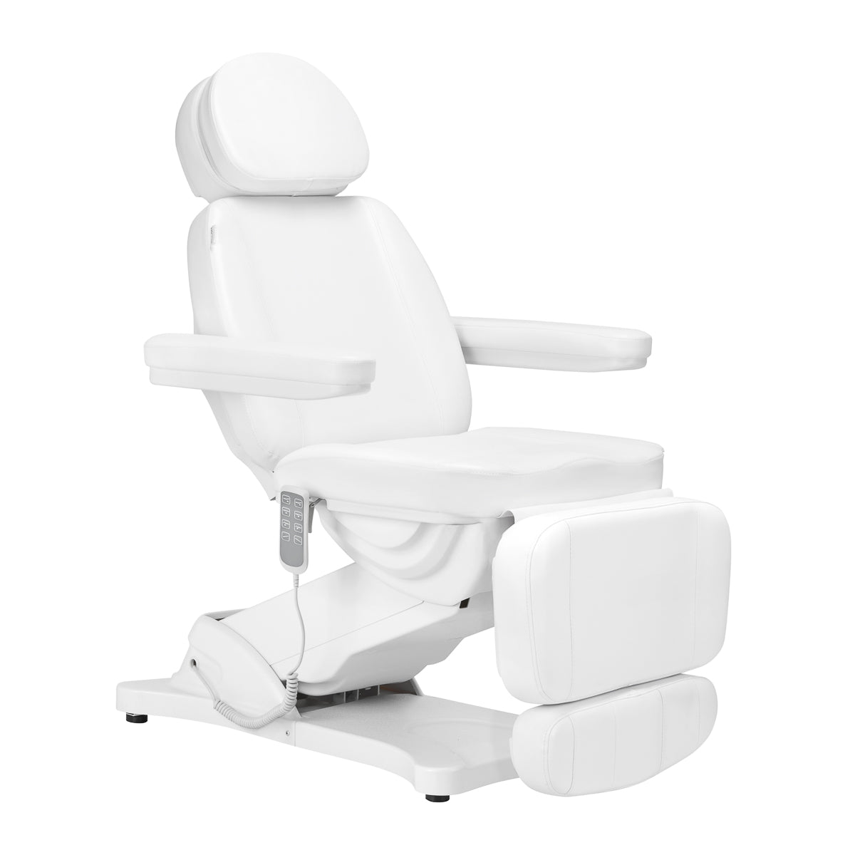 Scaun electric de pedichiură Sillon Classic, 4 motoare, cu suport, alb