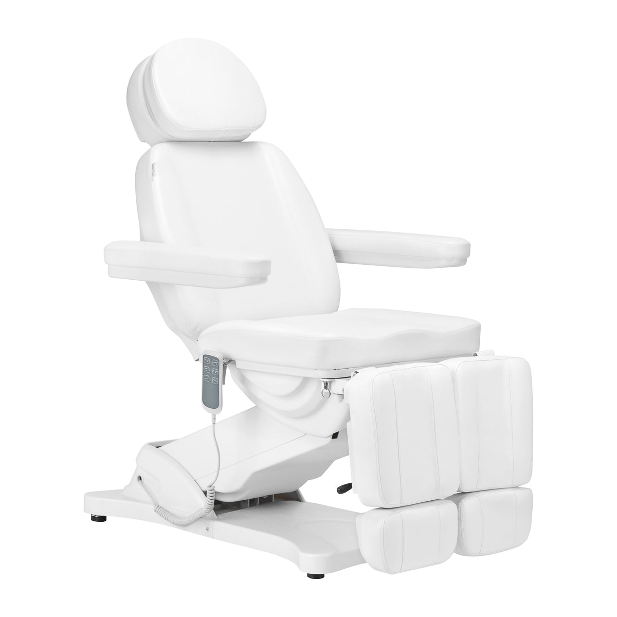 Scaun electric de pedichiură Sillon Classic, 3 motoare, cu suport, alb