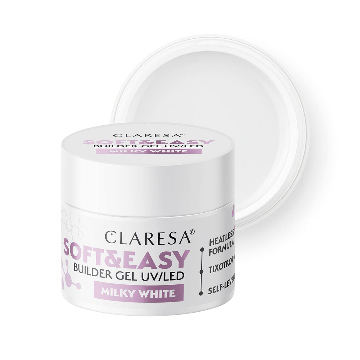 Gel de construcție Claresa Soft&Easy, alb lăptos, 45g