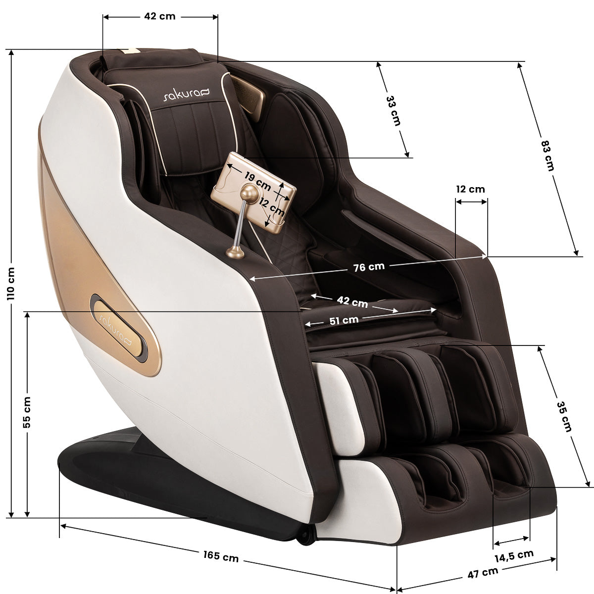 Fotoliu de masaj Sakura Comfort Plus 806 maro