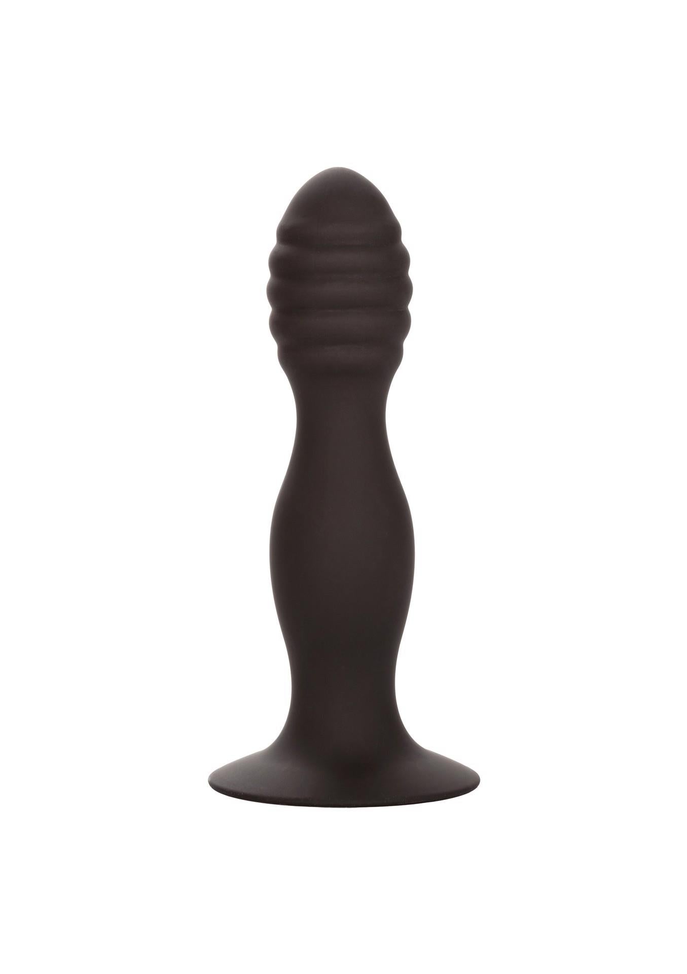 Dop anal din silicon cu nervuri Calexotics, negru