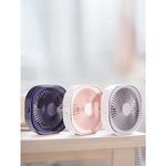 Mini ventilator pentru birou cu usb, Flippy, rotire 360 grade, 3 viteze, 1500 mA, 13.5 x 12,8, Albastru