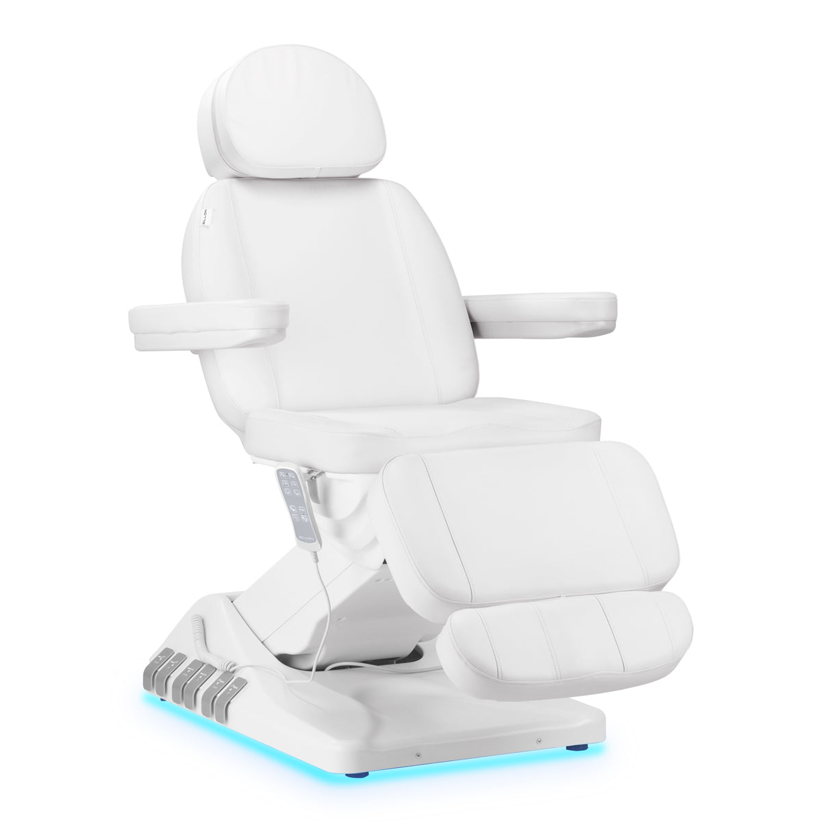 Scaun cosmetic electric Sillon Luxury, 3 motoare, pedală de picior, alb