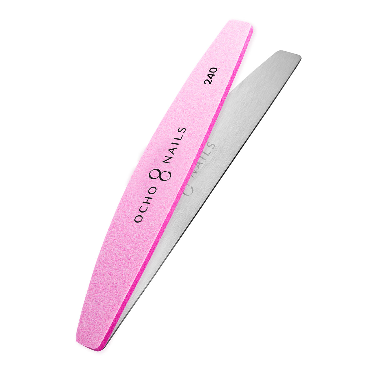 Pilă semilună Ocho Nails cu miez metalic + tampoane 240 10 buc.