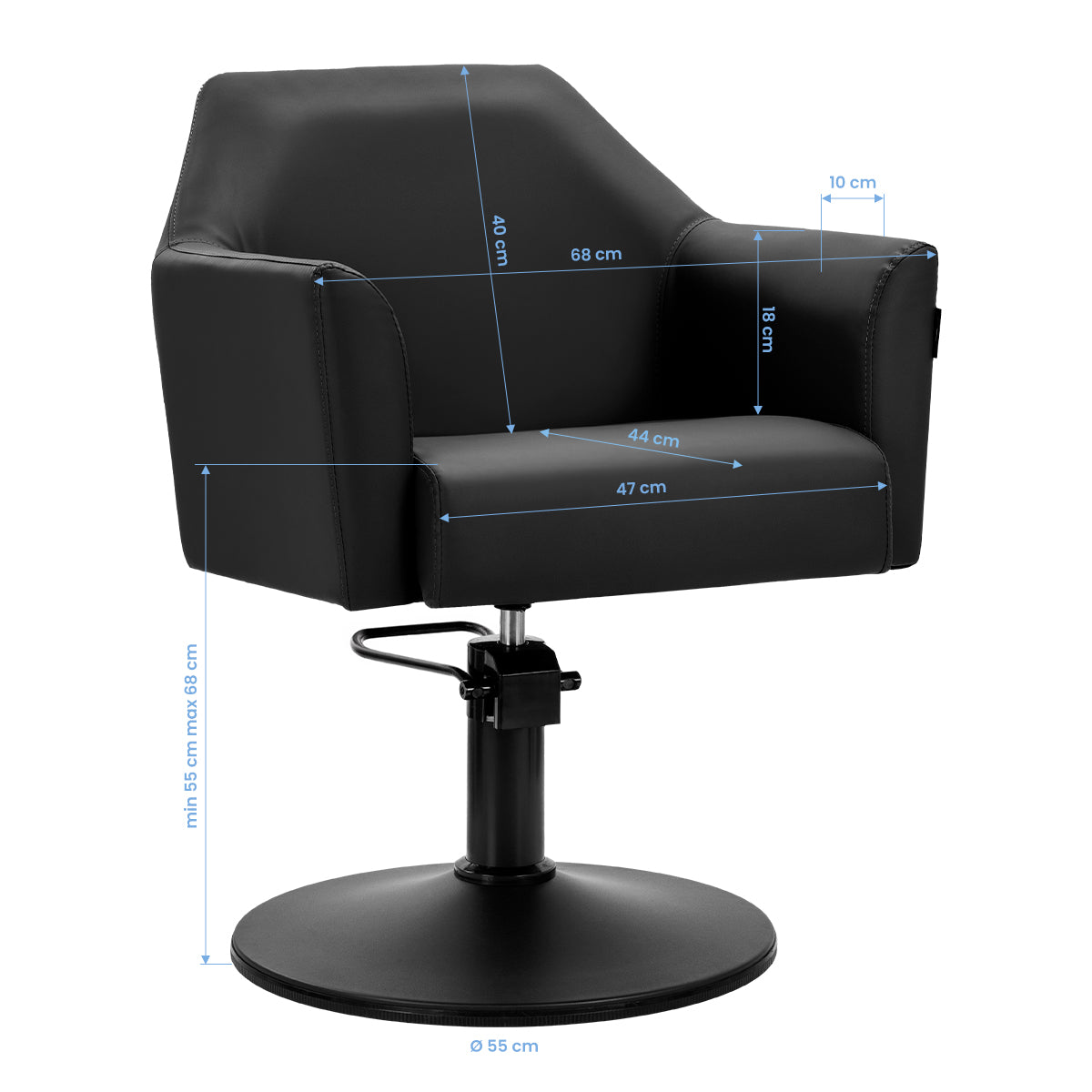 Scaun de coafură Gabbiano Davos negru