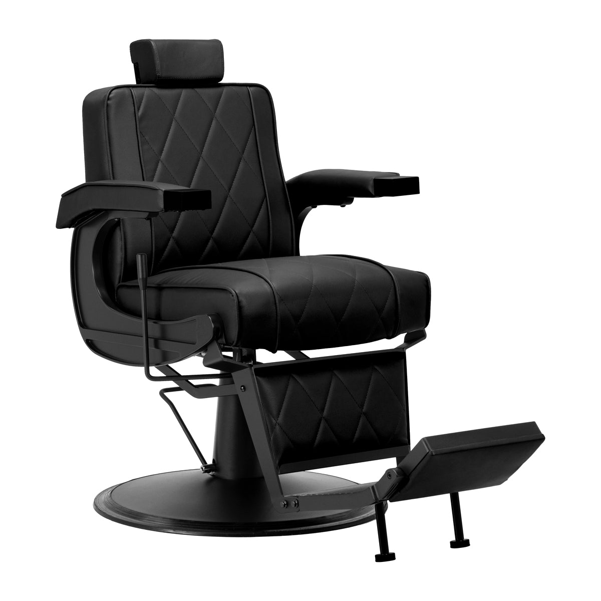 Scaun de frizerie negru Hair System BM88066B pe bază neagră