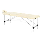 Masă de masaj pliabilă Balance, aluminiu, 2 segmente, crem