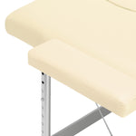 Masă de masaj pliabilă Balance, aluminiu, 2 segmente, crem
