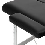 Masă de masaj pliabilă Balance, aluminiu, 2 segmente, neagră
