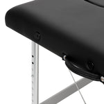 Masă de masaj pliabilă Balance, aluminiu, 2 segmente, neagră