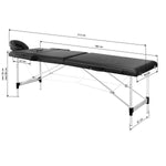 Masă de masaj pliabilă Balance, aluminiu, 2 segmente, neagră