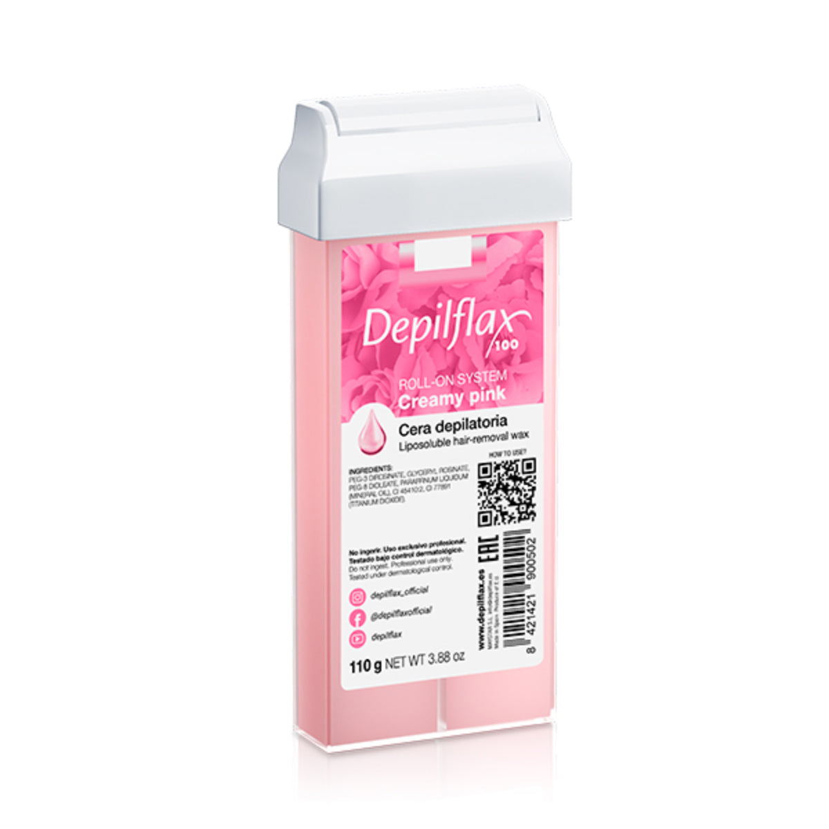 Rolă de ceară epilatoare Depilflax 100 roz cremos 110 g