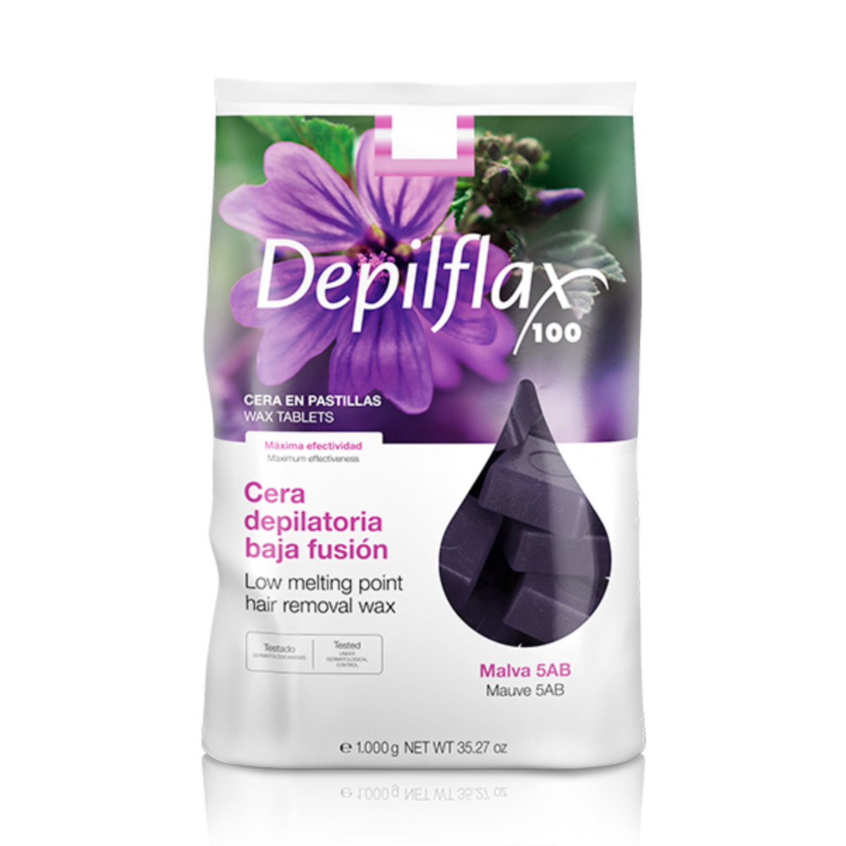 Ceară epilatoare flexibilă cu punct de topire scăzut Depilflax 100 Malva 5AB 1000 g
