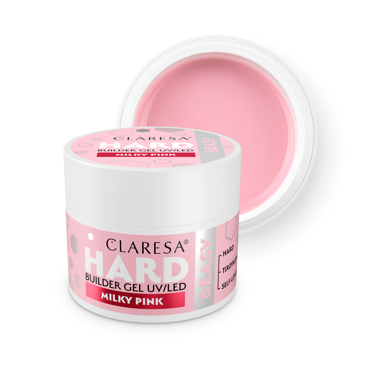 Gel de construcție Claresa Hard&easy, roz lăptos, 45g