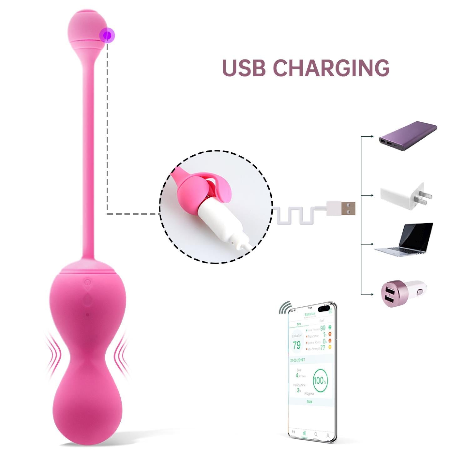 Bile Kegel Magic Motion Kegel Master roz cu aplicație