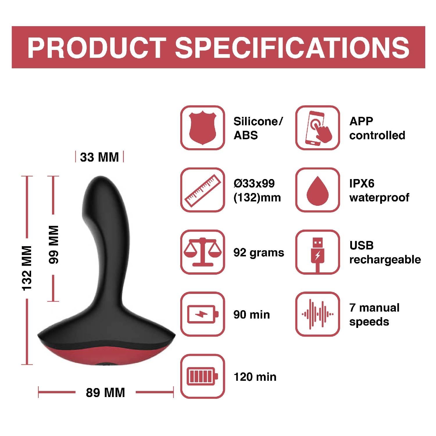 Aparat de masaj pentru prostată controlat prin aplicație Solstice Magic Motion