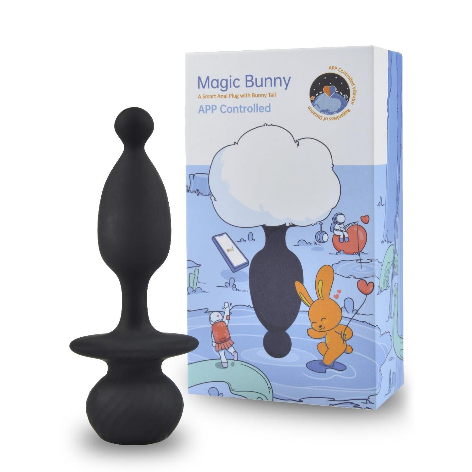 Plug anal cu coadă de iepuraș Magic Motion, controlat prin aplicație