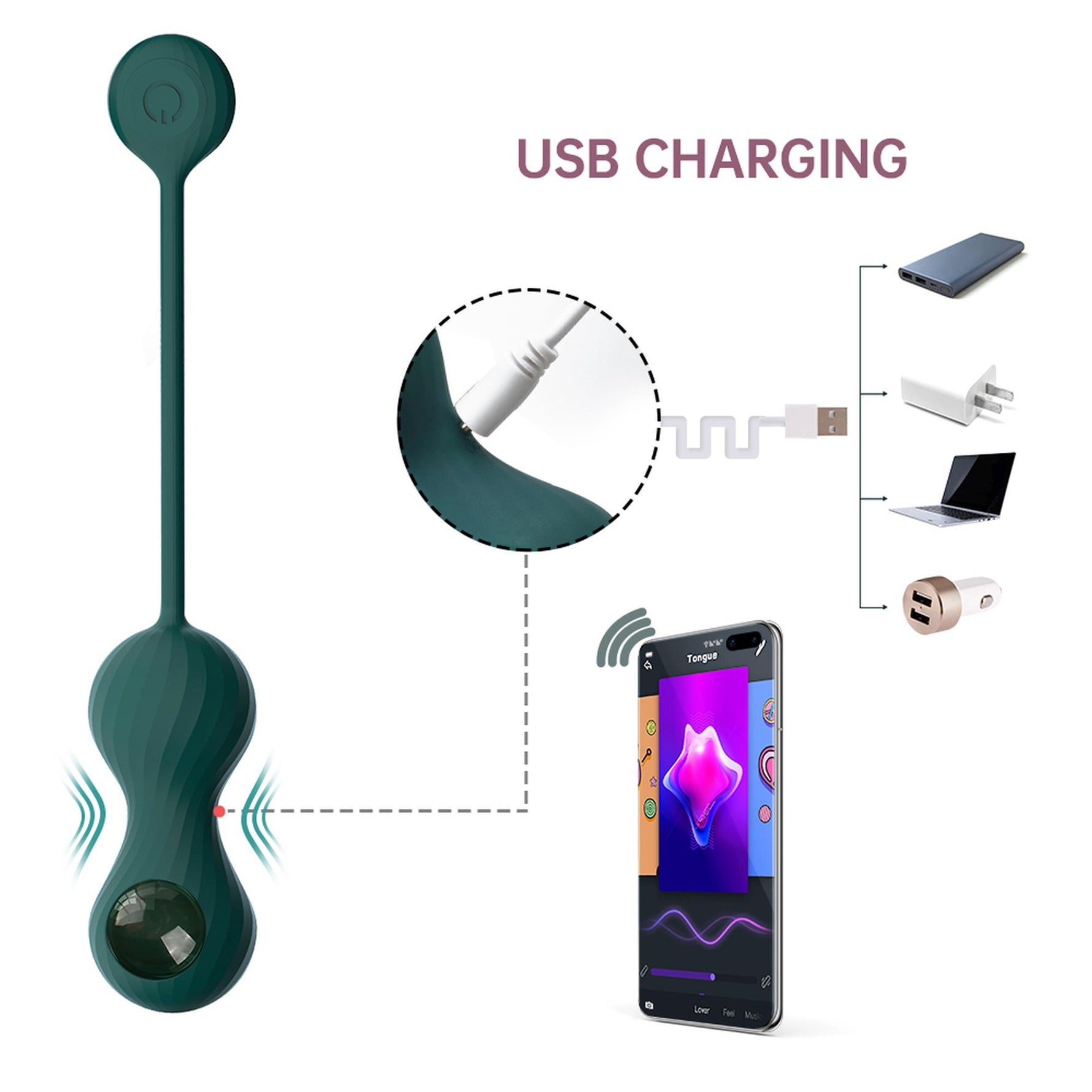 Bile Kegel Magic Motion Crystal Duo cu aplicație și greutăți
