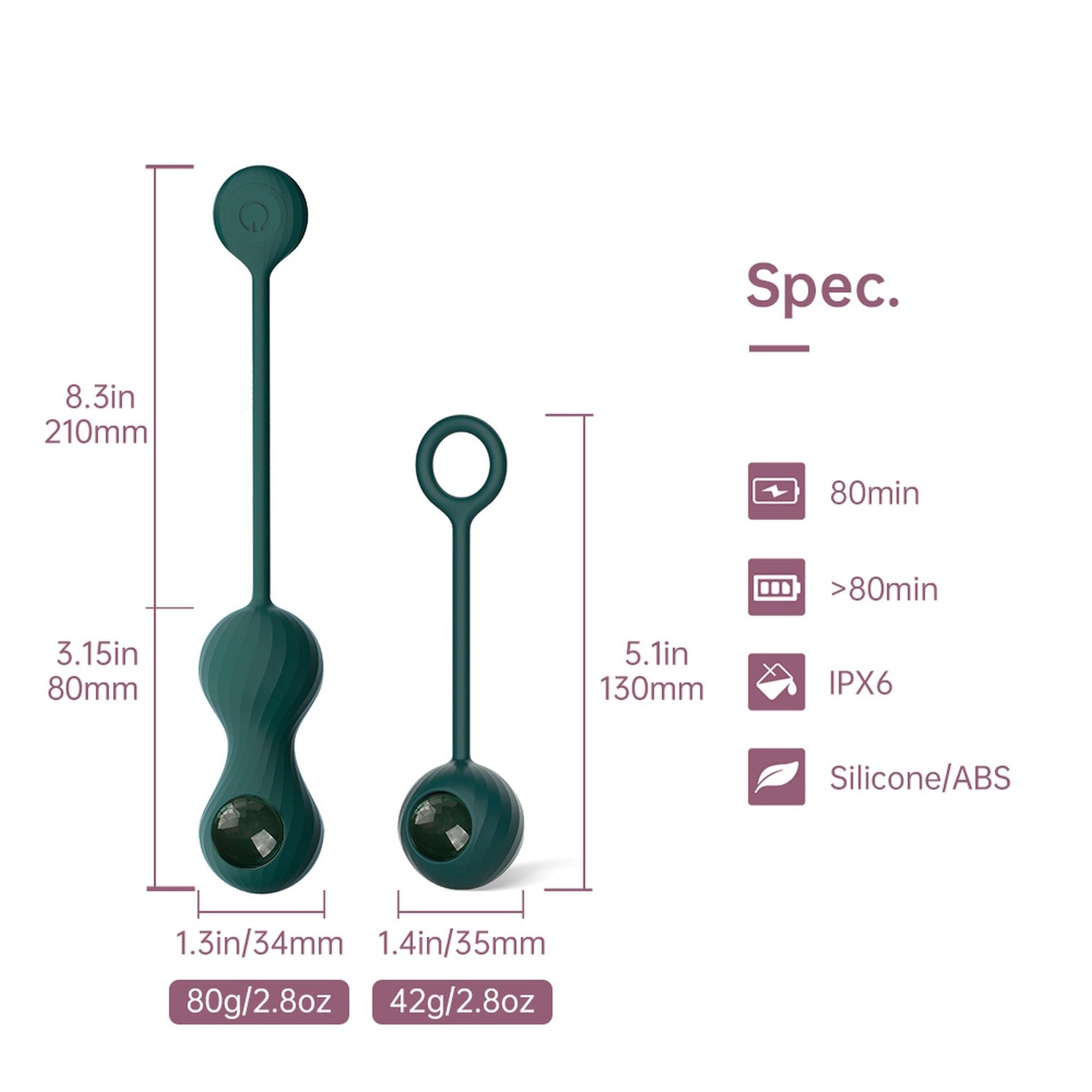 Bile Kegel Magic Motion Crystal Duo cu aplicație și greutăți