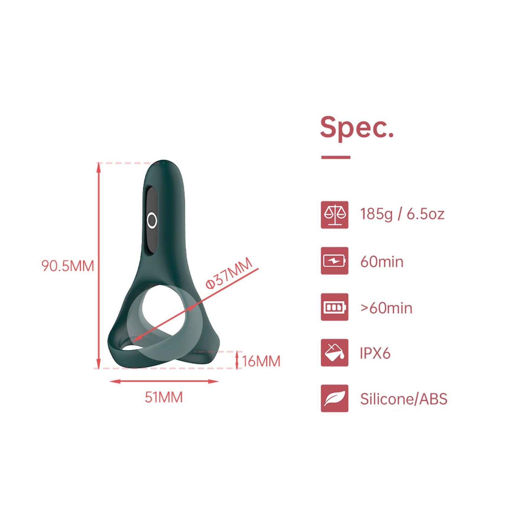 Inel vibrator Rise Magic Motion cu aplicație, verde