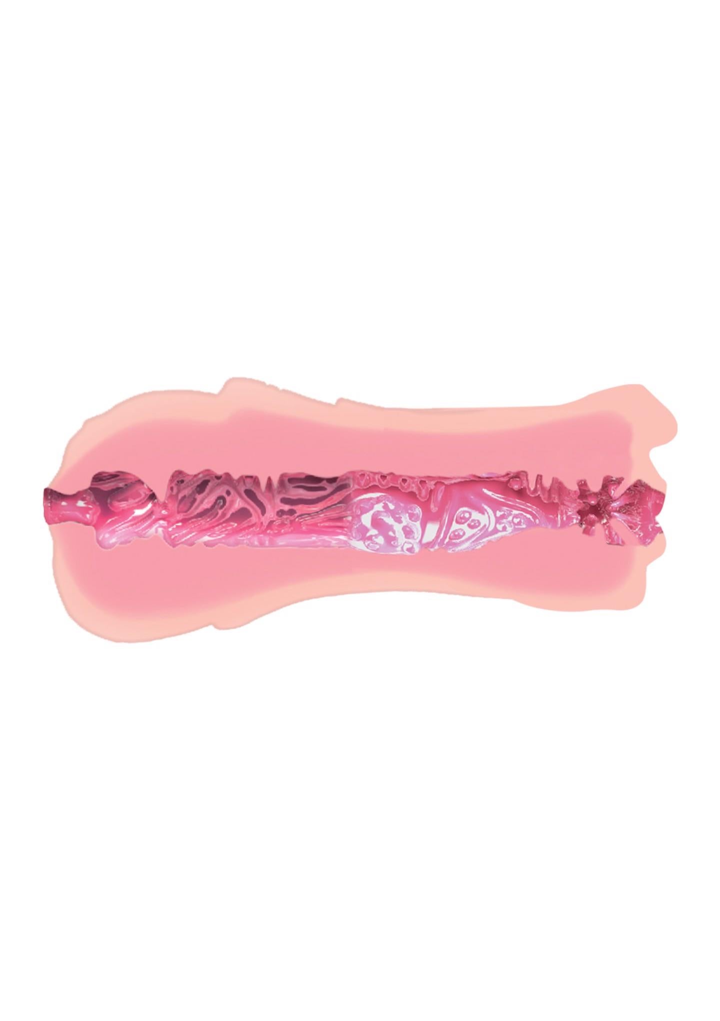 Masturbator reversibil strâmt, vagin, gură ascunsă, dorință deschisă la culoare, 18 cm