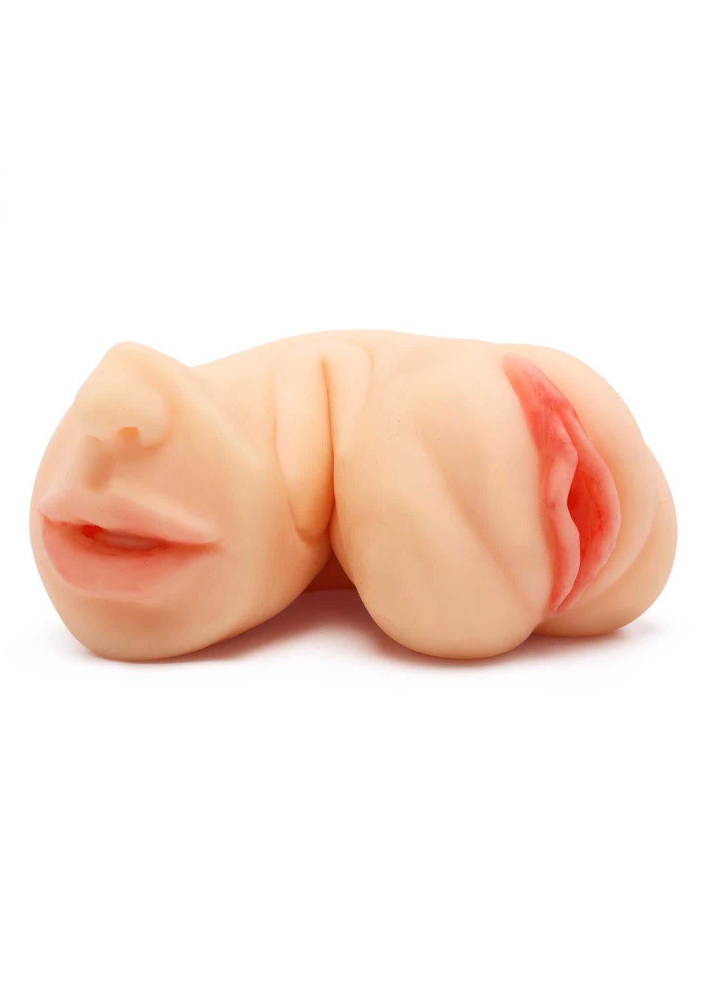 Masturbator reversibil strâmt, vagin, gură ascunsă, dorință deschisă la culoare, 18 cm