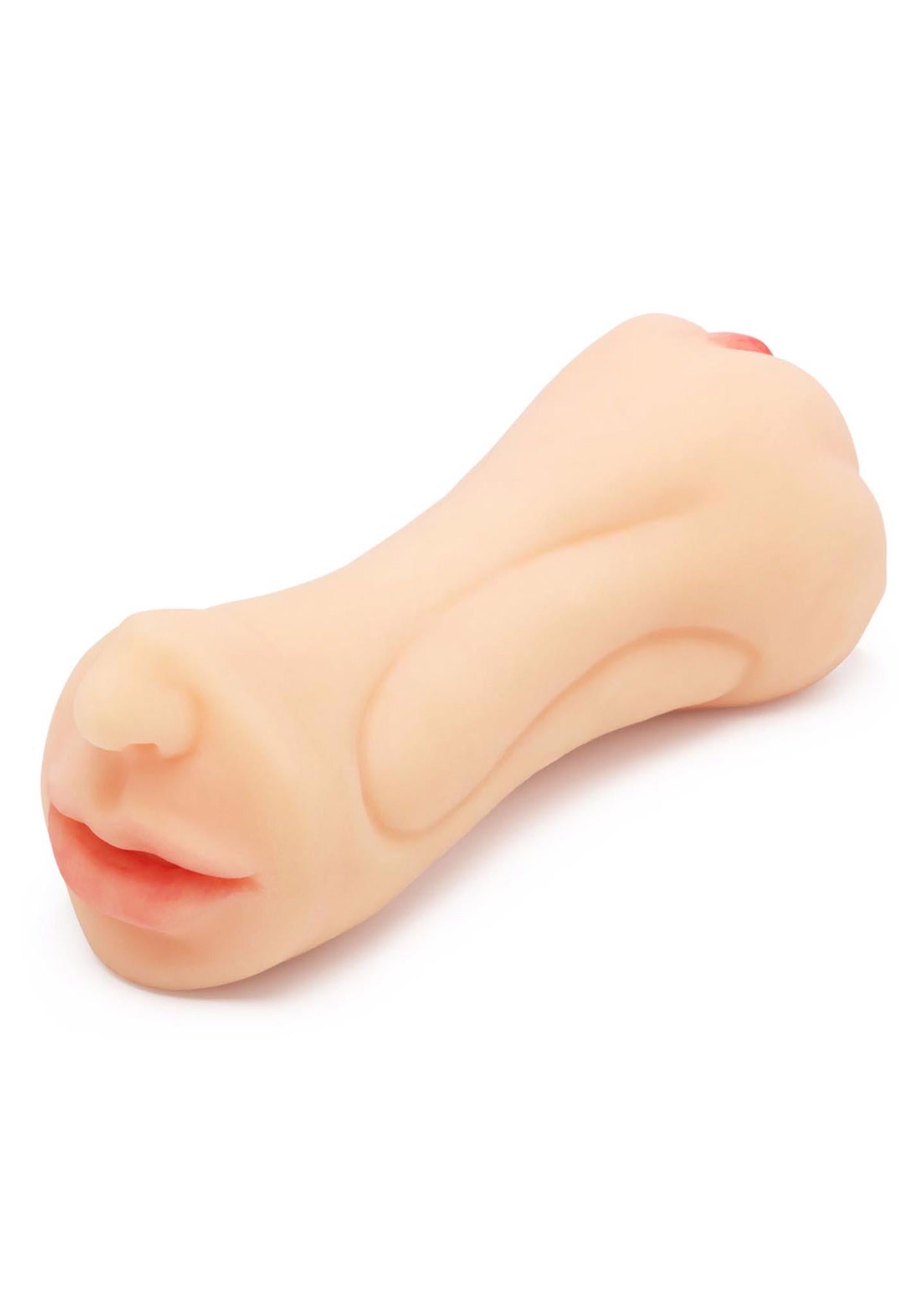 Masturbator reversibil strâmt, vagin, gură ascunsă, dorință deschisă la culoare, 18 cm