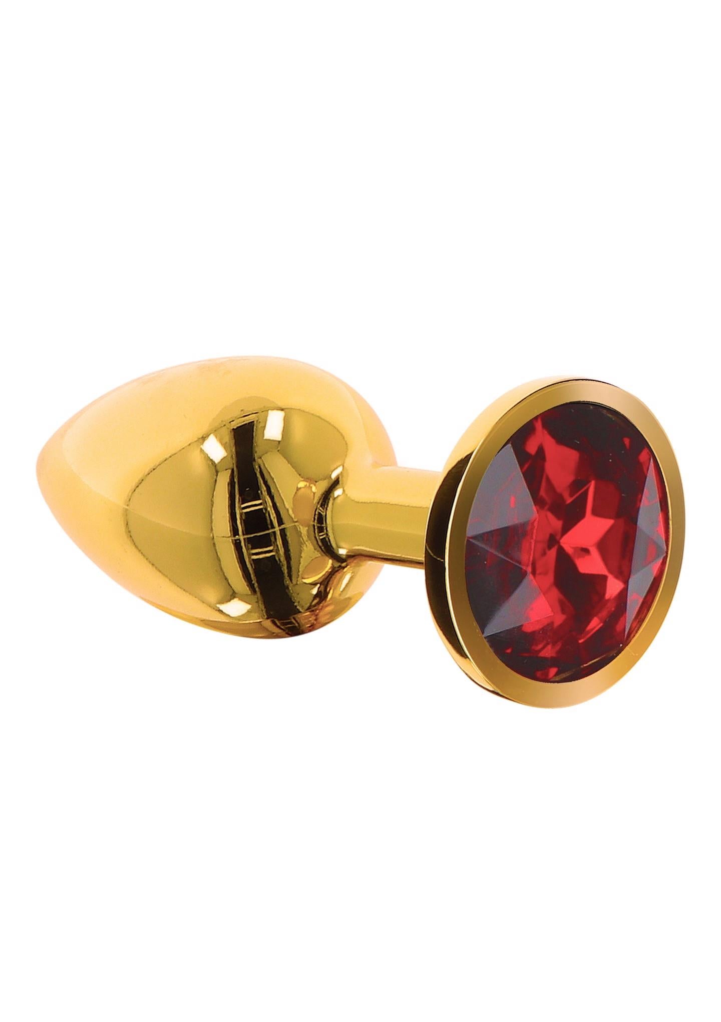 Plug anal Taboom din aur cu diamant 8 cm