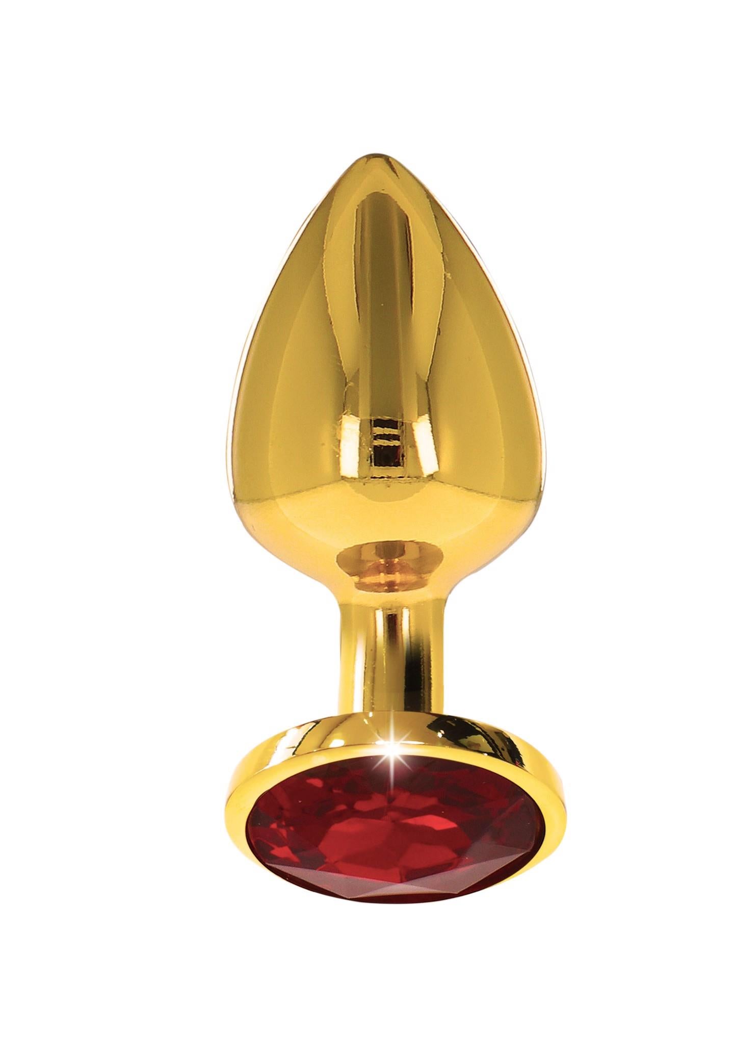 Plug anal Taboom din aur cu diamant 8 cm