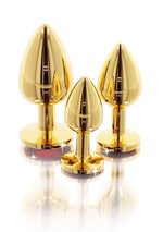 Plug anal Taboom din aur cu diamant 8 cm