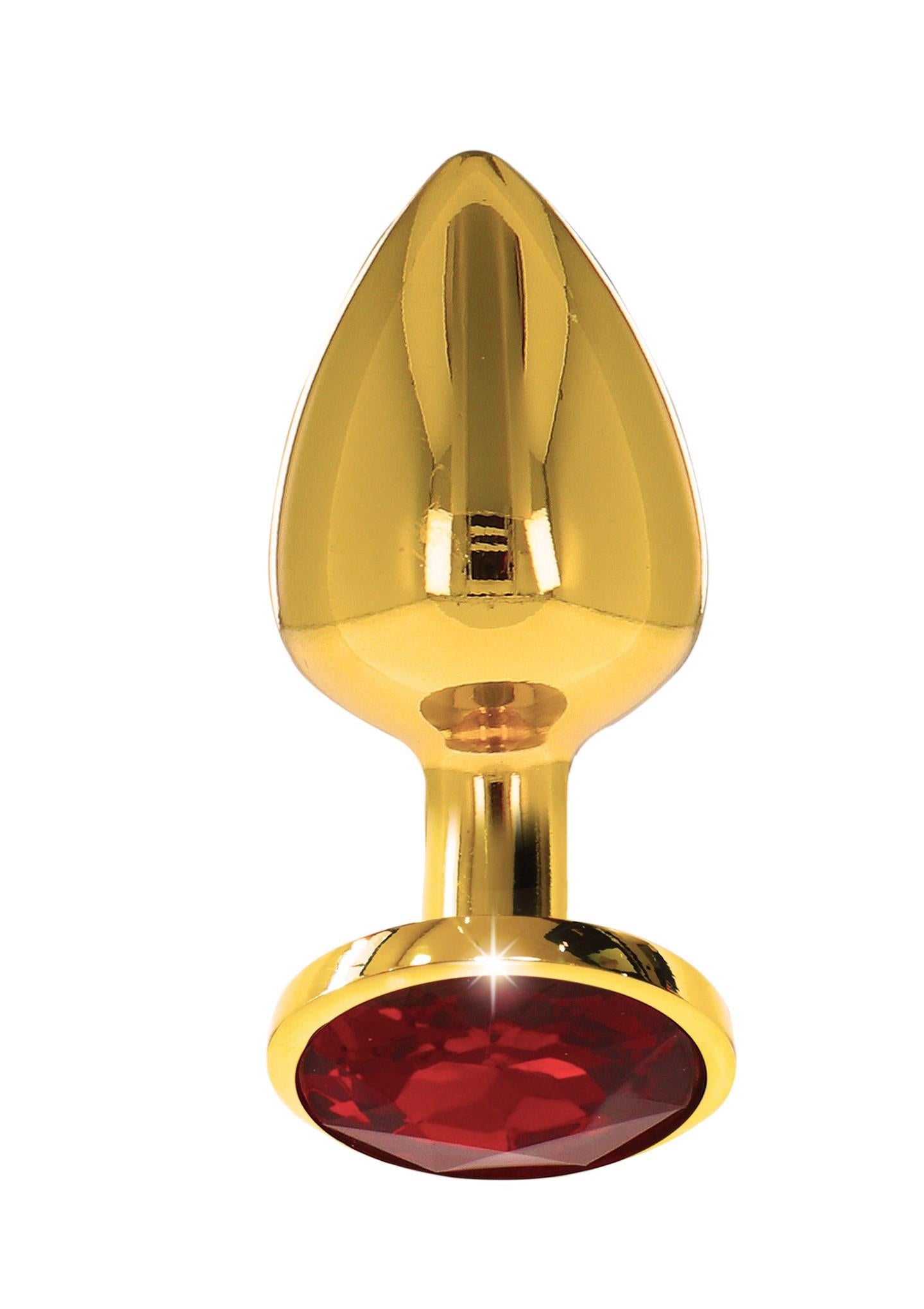 Plug anal Taboom din aur cu diamant, 9,5 cm