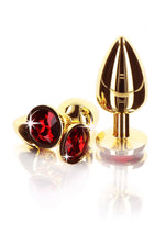 Plug anal Taboom din aur cu diamant, 9,5 cm