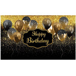 Banner Tip Fundal pentru Poze, Flippy, din Panza, 185 x 110 cm, Sfoara 6 m, Prindere in 4 Colturi, Negru/Auriu