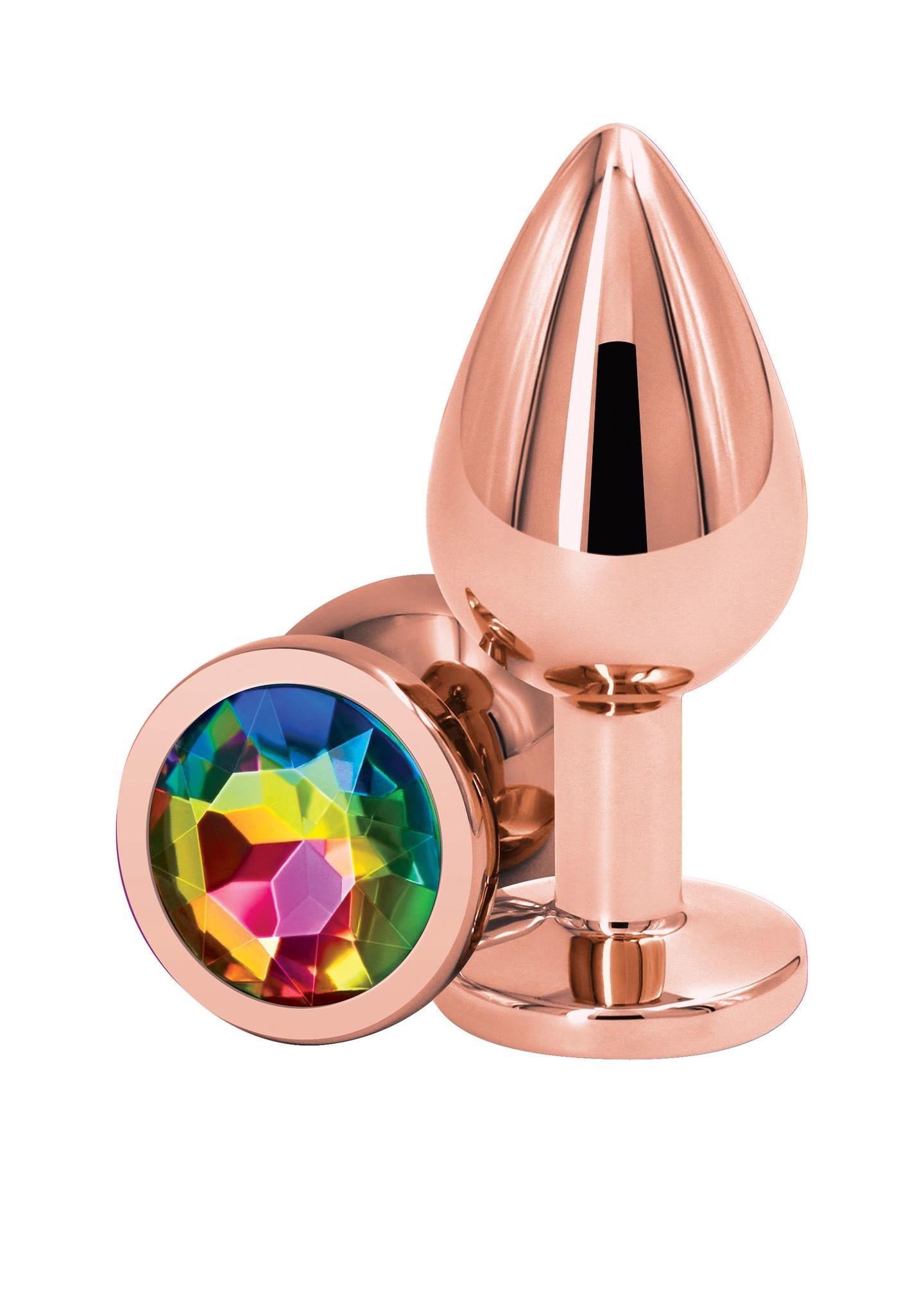 Bijuterii anale din aluminiu, auriu roz, M NS Novelties, impermeabile, 8 cm