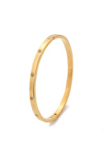 Brățară rigidă cu zirconii transparente, placată cu aur 18K