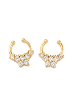 Cercel piercing fals pentru septum, placat cu aur 18K, model fluture