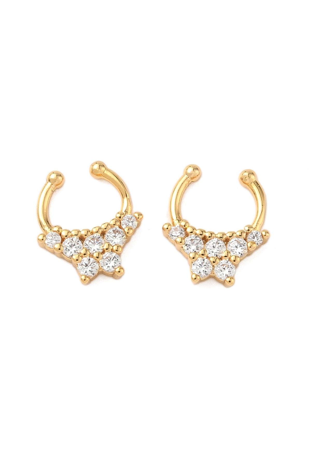 Cercel piercing fals pentru septum, placat cu aur 18K, model fluture