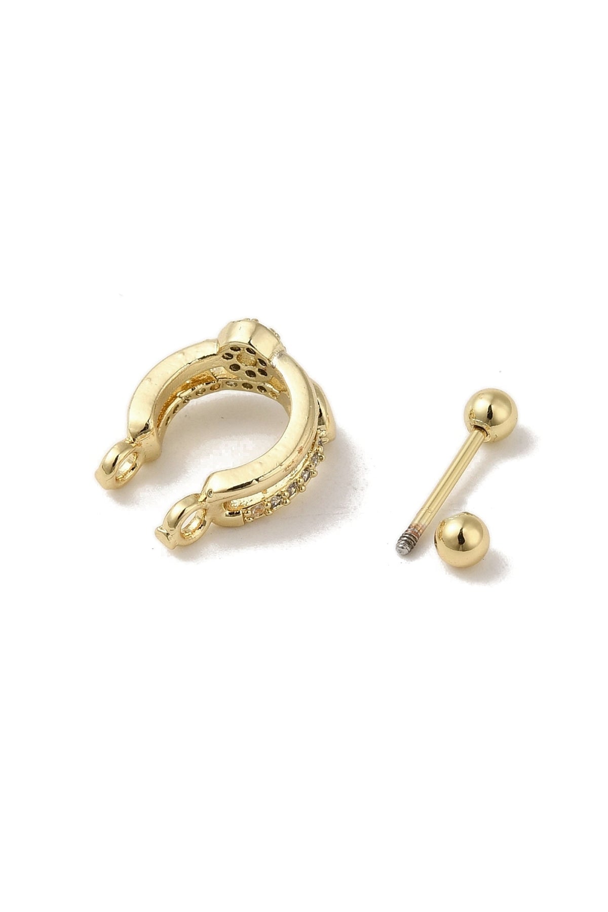 Cercel piercing pentru nas placat cu aur 18K, model inel decorativ