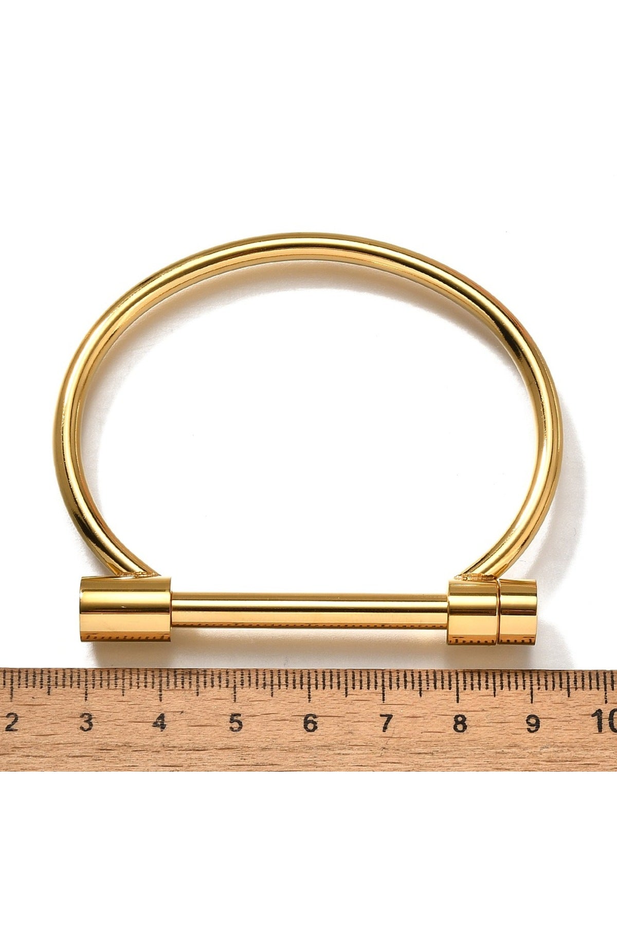 Brățară rigidă rotundă, placată cu aur 18K